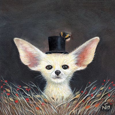 Fennec Fox Abstract Animals SINGLE CANVAS WALL ART Picture Print